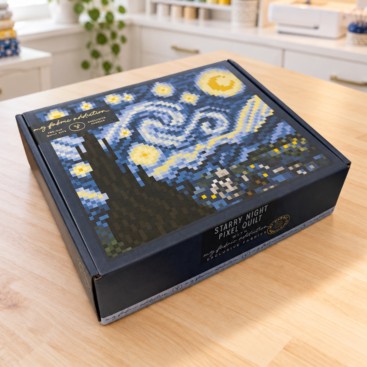 Starry Night Pixel Pre-Cut Quilt Kit |  75" x 69"
