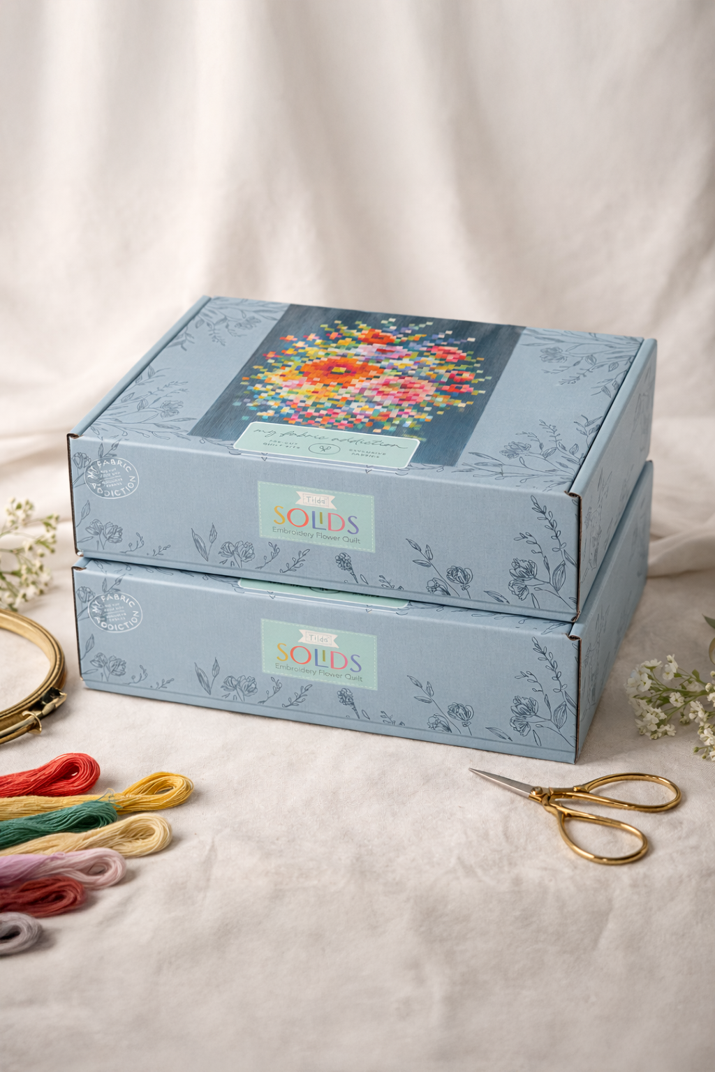 Tilda Embroidery Flower Precut Quilt Kit