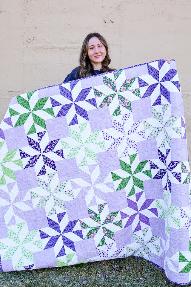 Patti Precut Sew-Ready Quilt Kit Featuring Riley Blake Plum Petals