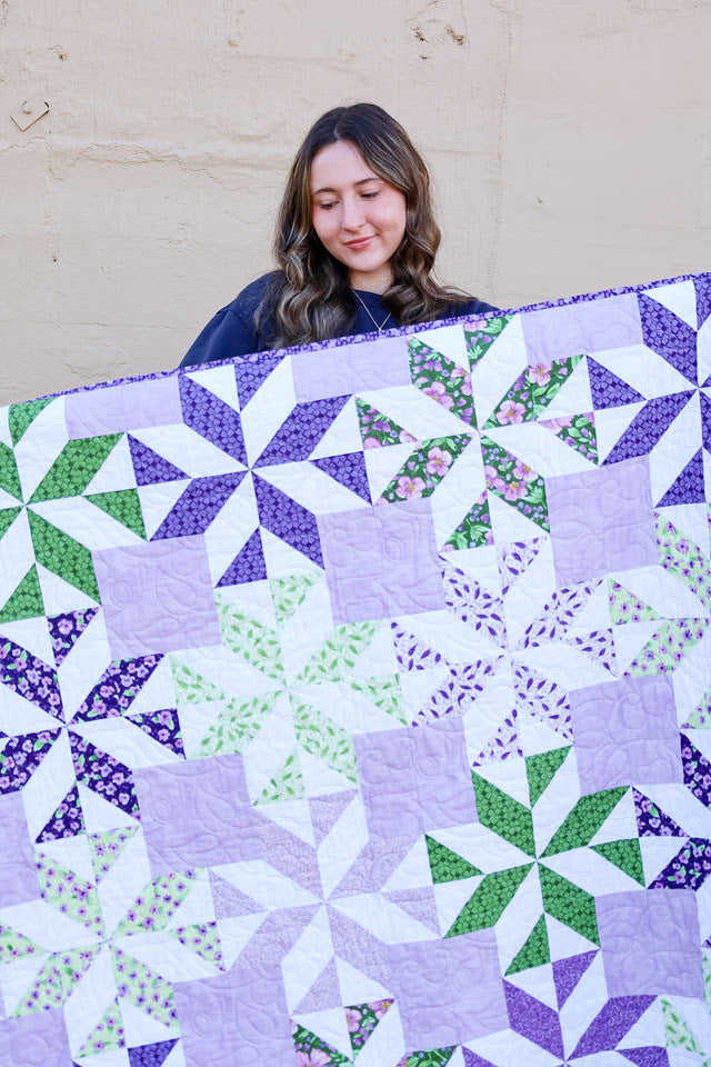 Patti Precut Sew-Ready Quilt Kit Featuring Riley Blake Plum Petals