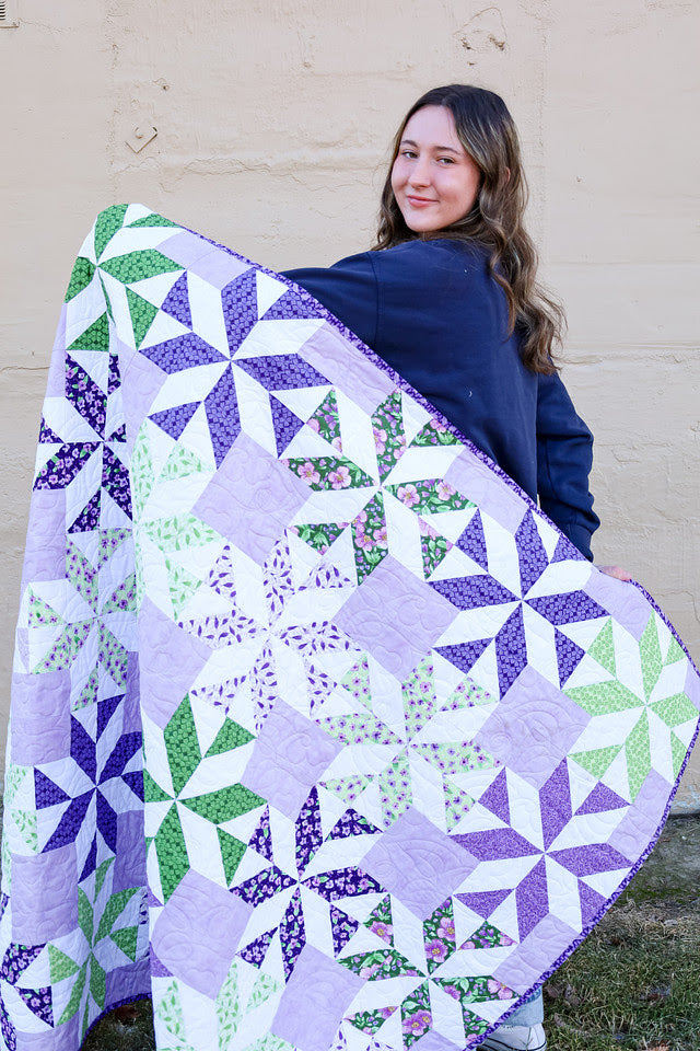 Patti Precut Sew-Ready Quilt Kit Featuring Riley Blake Plum Petals