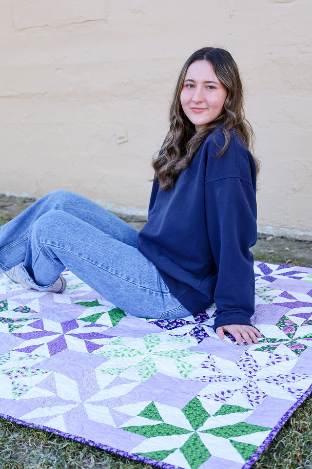 Patti Precut Sew-Ready Quilt Kit Featuring Riley Blake Plum Petals