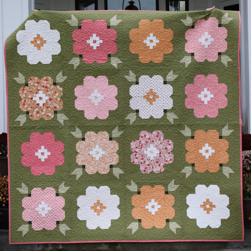 Vintage Blooms Pre-Cut Ready-To-Sew Quilt Kit Featuring Moda Wild Honey