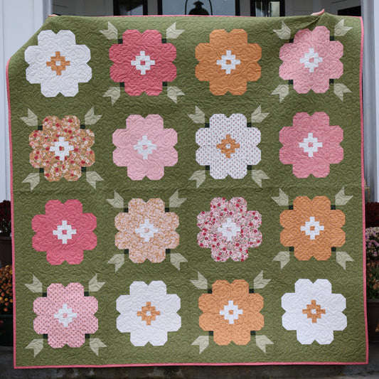 Vintage Blooms Pre-Cut Ready-To-Sew Quilt Kit Featuring Moda Wild Honey
