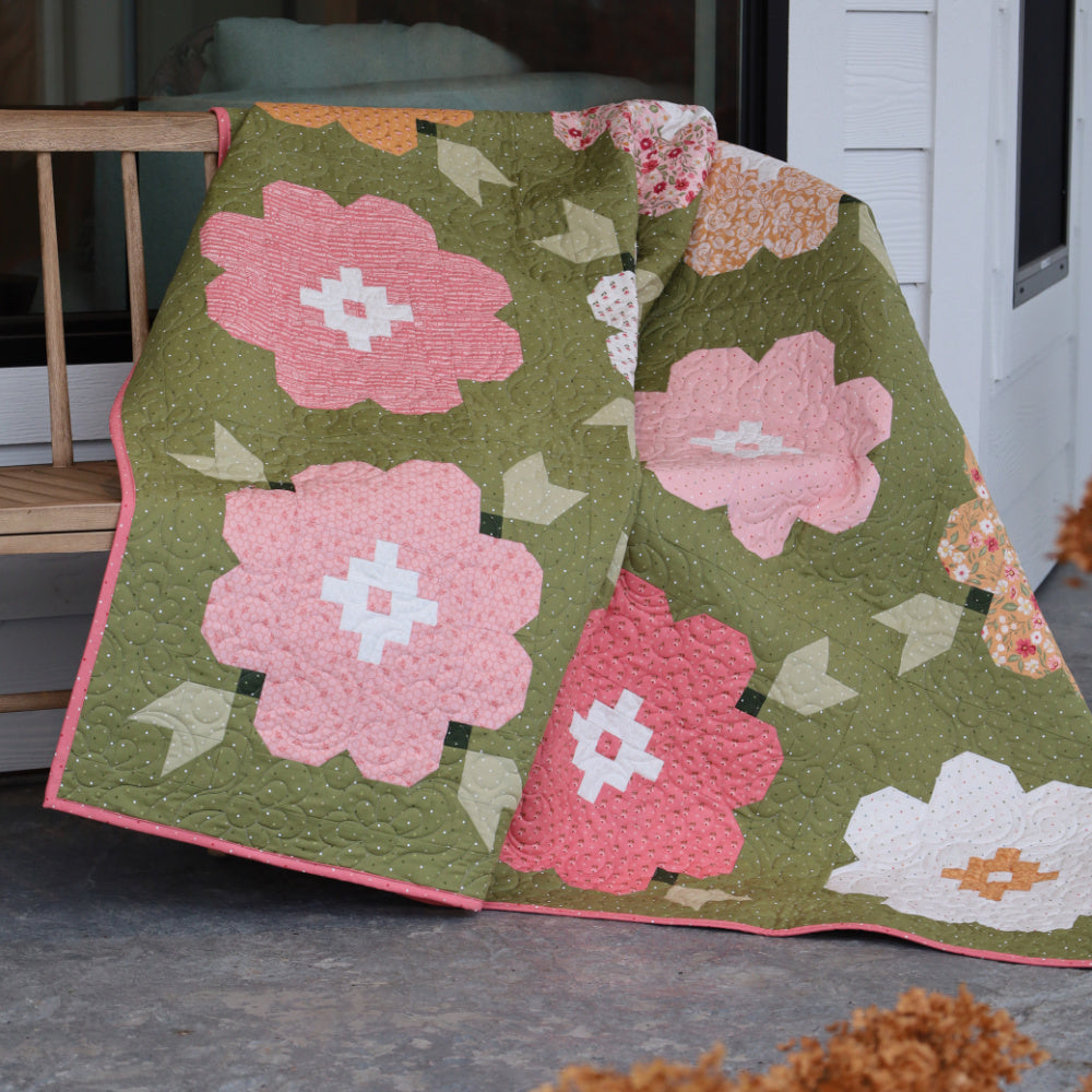 Vintage Blooms Pre-Cut Ready-To-Sew Quilt Kit Featuring Moda Wild