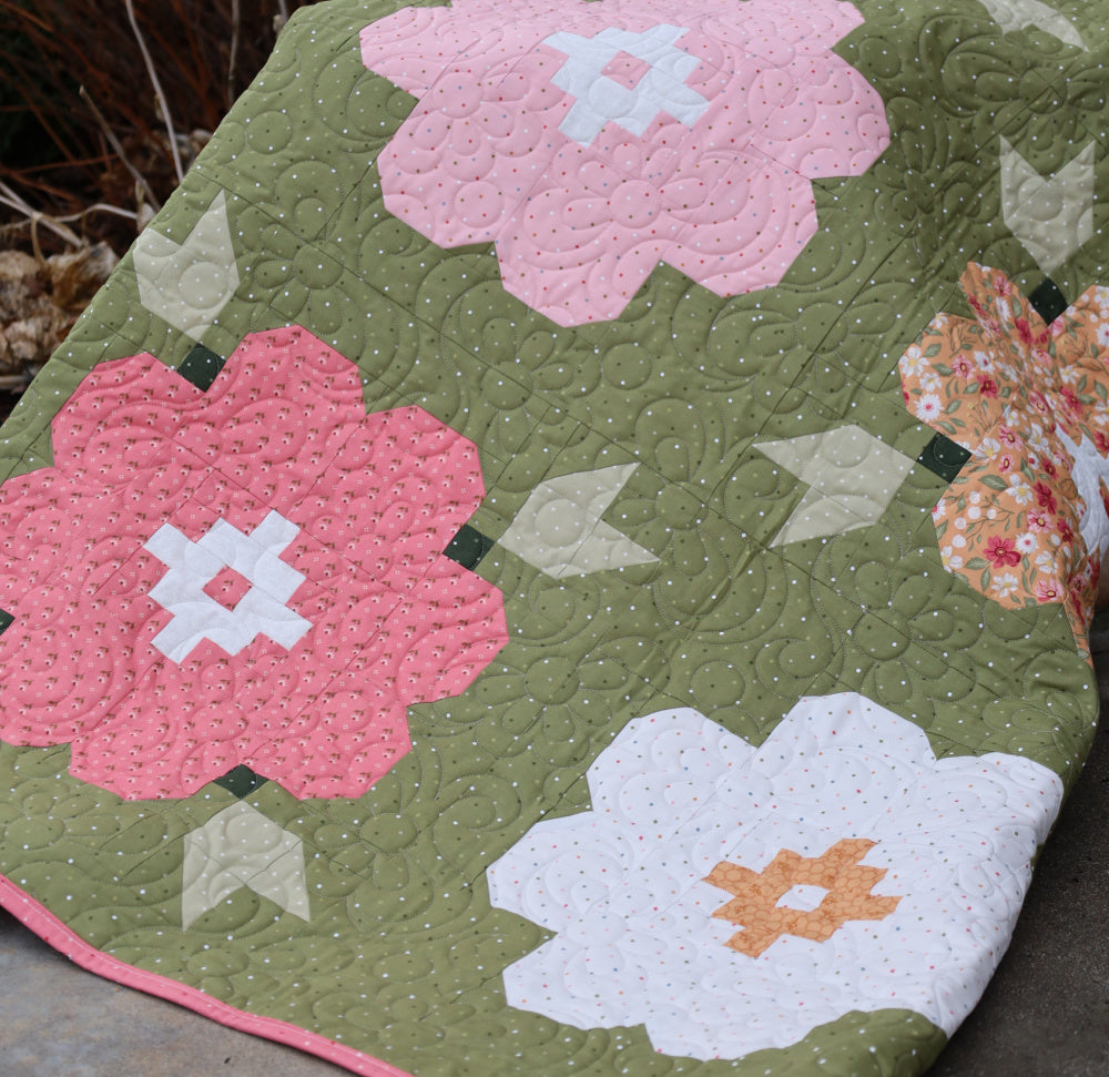 Vintage Blooms Pre-Cut Ready-To-Sew Quilt Kit Featuring Moda Wild Honey